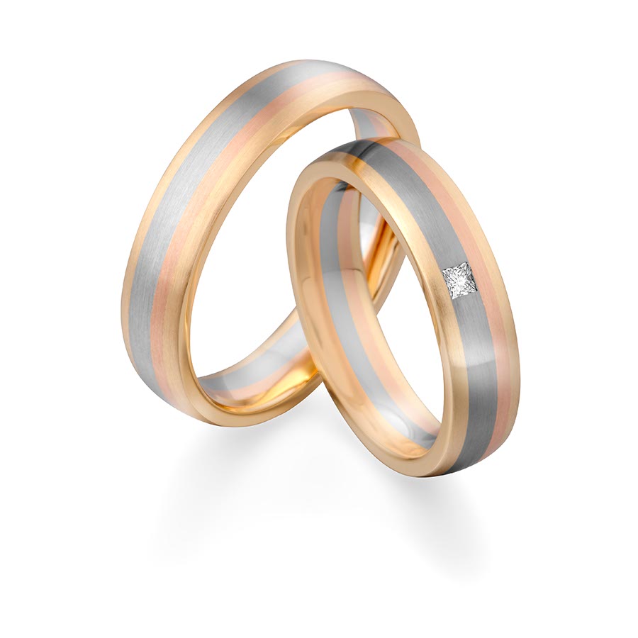 Trauringe Zülpich Eheringe  585 Gelbgold, Weißgold+Pd+Pd, Rotgold 514734-50