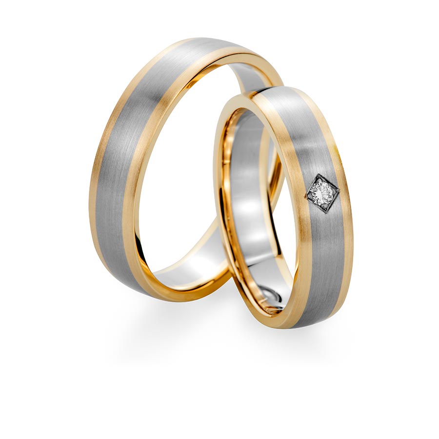 Trauringe Zülpich 585 Gelbgold, Weißgold+Pd 514751-50