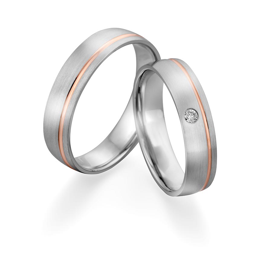 Freundschaftsringe Zülpich 925 Silber rhodiniert, rot vergoldet 526139-50