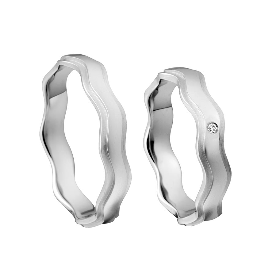 Trauringe / Eheringe 375 Weißgold 517384-45